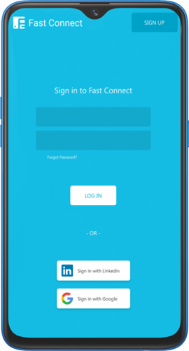 Fast connect Screenshot of login screen