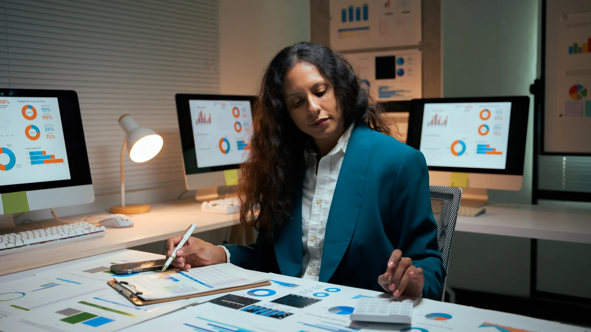 Recruitment manager reviewing hiring pipeline reports and dashboards
