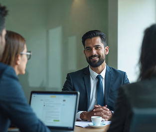 Senior executive in a one-on-one interview